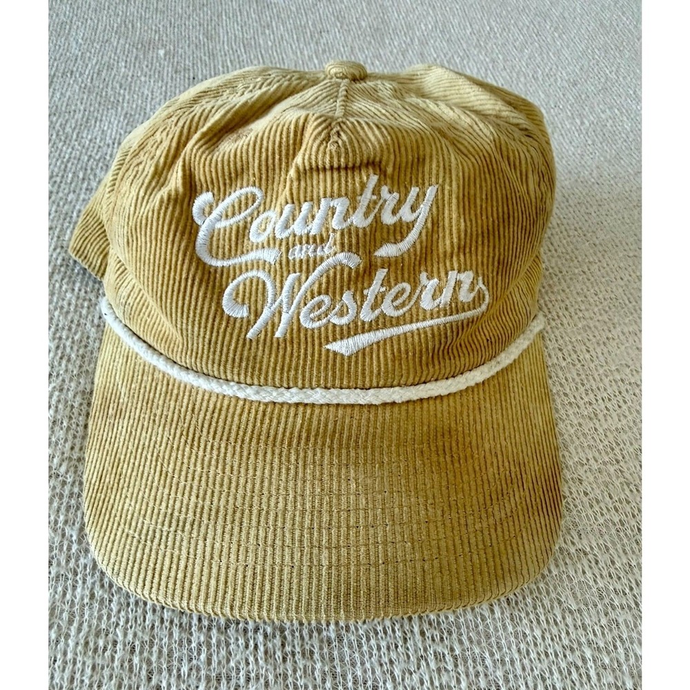 Southern Supply Hat Co Country and Western Corduroy Snapback Hat Tan Rope Cap - Picture 1 of 3